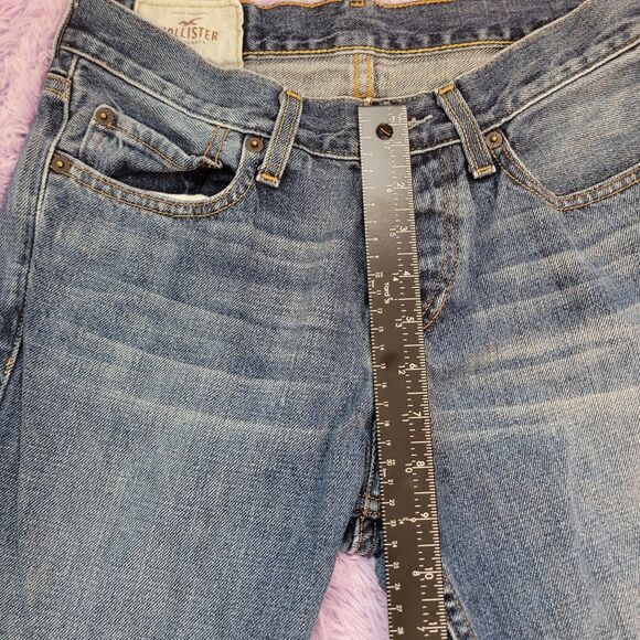 Hollister Women's Jeans 28x30 Blue Straight Denim Button Fly Mid Rise - Picture 6 of 13